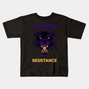 Black Panther Party All Power To The People Expect Resistance (Dark) Kids T-Shirt